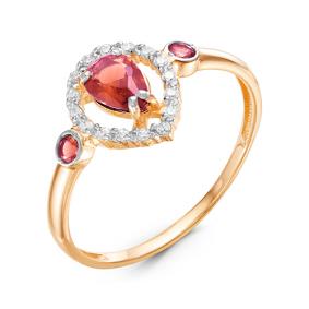 Золотое кольцо КЮЗ Del'ta D116363 с фианитом и кварцем D116363 фото