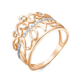 Золотое кольцо КЮЗ Del'ta D116371 с фианитом D116371 фото