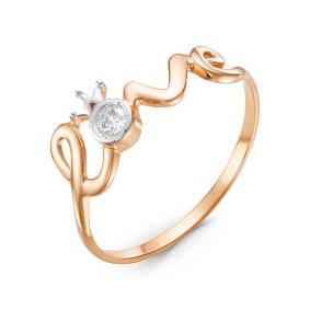 Золотое кольцо КЮЗ Del'ta D116376 с фианитом D116376 фото