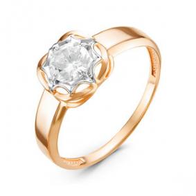 Золотое кольцо КЮЗ Del'ta D116403 с фианитом D116403 фото