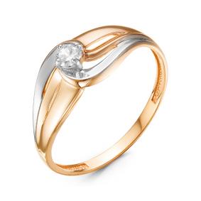 Золотое кольцо КЮЗ Del'ta D116476 с фианитом D116476 фото