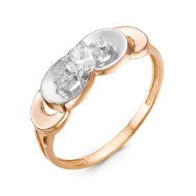 Золотое кольцо КЮЗ Del'ta D116484 с фианитом D116484 фото