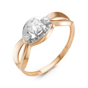 Золотое кольцо КЮЗ Del'ta D116485 с фианитом D116485 фото