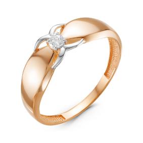 Золотое кольцо КЮЗ Del'ta D116513 с фианитом D116513 фото