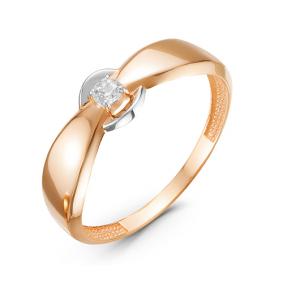 Золотое кольцо КЮЗ Del'ta D116515 с фианитом D116515 фото