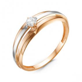 Золотое кольцо КЮЗ Del'ta D116516 с фианитом D116516 фото