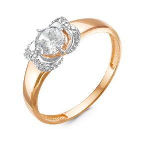 Золотое кольцо КЮЗ Del'ta D116539 с фианитом D116539 фото