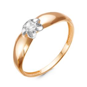 Золотое кольцо КЮЗ Del'ta D116544 с фианитом D116544 фото
