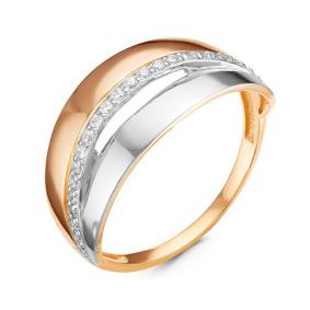 Золотое кольцо КЮЗ Del'ta D116575 с фианитом D116575 фото