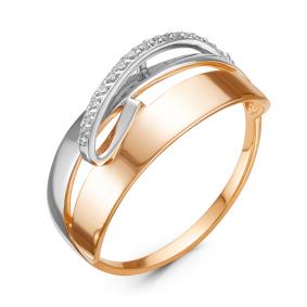 Золотое кольцо КЮЗ Del'ta D116590 с фианитом D116590 фото