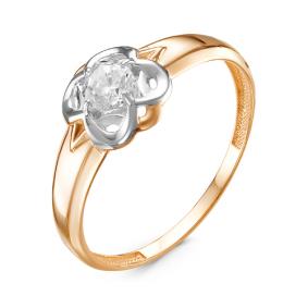Золотое кольцо КЮЗ Del'ta D116615 с фианитом D116615 фото