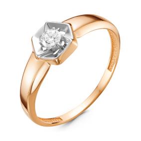 Золотое кольцо КЮЗ Del'ta D116623 с фианитом D116623 фото