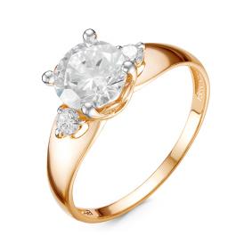 Золотое кольцо КЮЗ Del'ta D116645 с фианитом D116645 фото