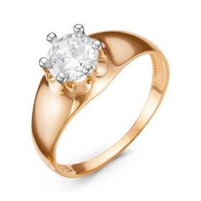 Золотое кольцо КЮЗ Del'ta D116646 с фианитом D116646 фото