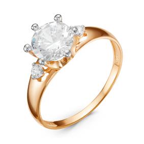 Золотое кольцо КЮЗ Del'ta D116650 с фианитом D116650 фото