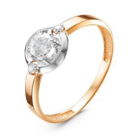 Золотое кольцо КЮЗ Del'ta D116675 с фианитом D116675 фото