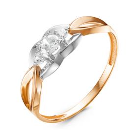 Золотое кольцо КЮЗ Del'ta D116681 с фианитом D116681 фото