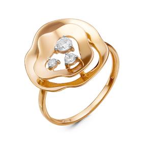 Золотое кольцо КЮЗ Del'ta D116694 с фианитом D116694 фото