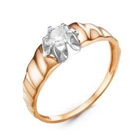 Золотое кольцо КЮЗ Del'ta D116714 с фианитом D116714 фото