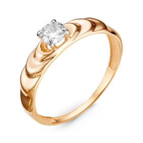 Золотое кольцо КЮЗ Del'ta D116715 с фианитом D116715 фото