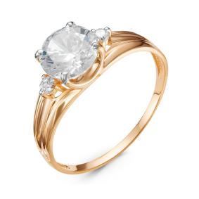 Золотое кольцо КЮЗ Del'ta D116736 с фианитом D116736 фото