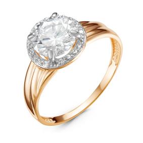 Золотое кольцо КЮЗ Del'ta D116737 с фианитом D116737 фото