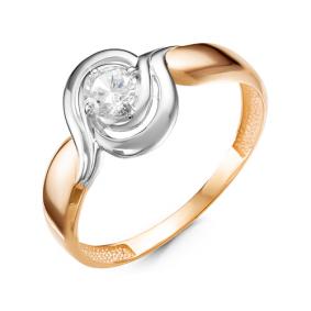 Золотое кольцо КЮЗ Del'ta D116748 с фианитом D116748 фото