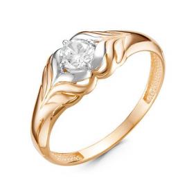 Золотое кольцо КЮЗ Del'ta D116749 с фианитом D116749 фото