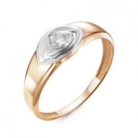 Золотое кольцо КЮЗ Del'ta D116751 с фианитом D116751 фото