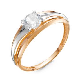 Золотое кольцо КЮЗ Del'ta D116754 с фианитом D116754 фото