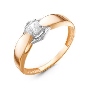 Золотое кольцо КЮЗ Del'ta D116903 с фианитом D116903 фото