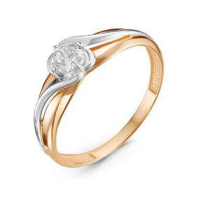 Золотое кольцо КЮЗ Del'ta D116980 с фианитом D116980 фото