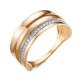 Золотое кольцо КЮЗ Del'ta D117016 с фианитом D117016 фото
