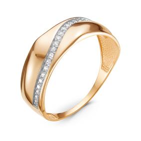 Золотое кольцо КЮЗ Del'ta D117026 с фианитом D117026 фото