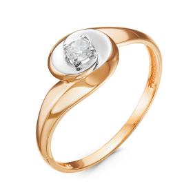Золотое кольцо КЮЗ Del'ta D117057 с фианитом D117057 фото