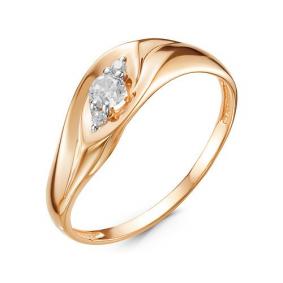 Золотое кольцо КЮЗ Del'ta D117069 с фианитом D117069 фото