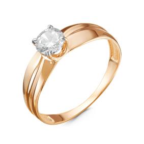 Золотое кольцо КЮЗ Del'ta D117078 с фианитом D117078 фото