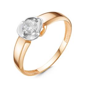 Золотое кольцо КЮЗ Del'ta D117089 с фианитом D117089 фото