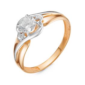 Золотое кольцо КЮЗ Del'ta D117131 с фианитом D117131 фото