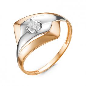 Золотое кольцо КЮЗ Del'ta D117222 с фианитом D117222 фото