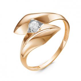Золотое кольцо КЮЗ Del'ta D117224 с фианитом D117224 фото