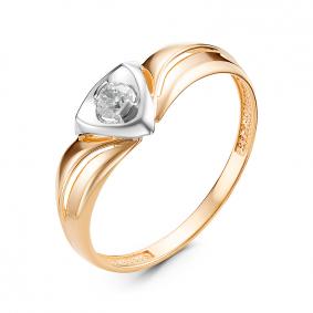 Золотое кольцо КЮЗ Del'ta D117239 с фианитом D117239 фото