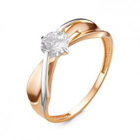 Золотое кольцо КЮЗ Del'ta D117285 с фианитом D117285 фото