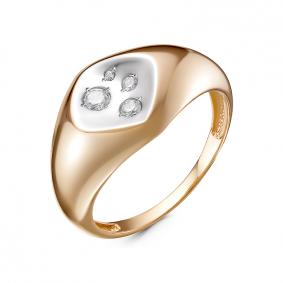 Золотое кольцо КЮЗ Del'ta D117350 с фианитом D117350 фото