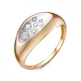 Золотое кольцо КЮЗ Del'ta D117352 с фианитом D117352 фото