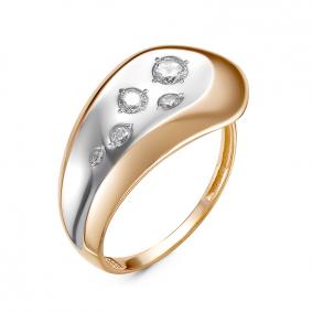 Золотое кольцо КЮЗ Del'ta D117354 с фианитом D117354 фото