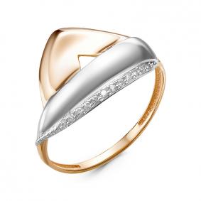 Золотое кольцо КЮЗ Del'ta D117395 с фианитом D117395 фото