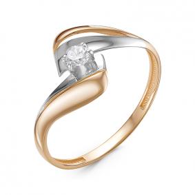 Золотое кольцо КЮЗ Del'ta D117399 с фианитом D117399 фото