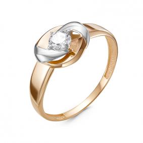 Золотое кольцо КЮЗ Del'ta D117403 с фианитом D117403 фото