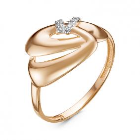 Золотое кольцо КЮЗ Del'ta D117491 с фианитом D117491 фото